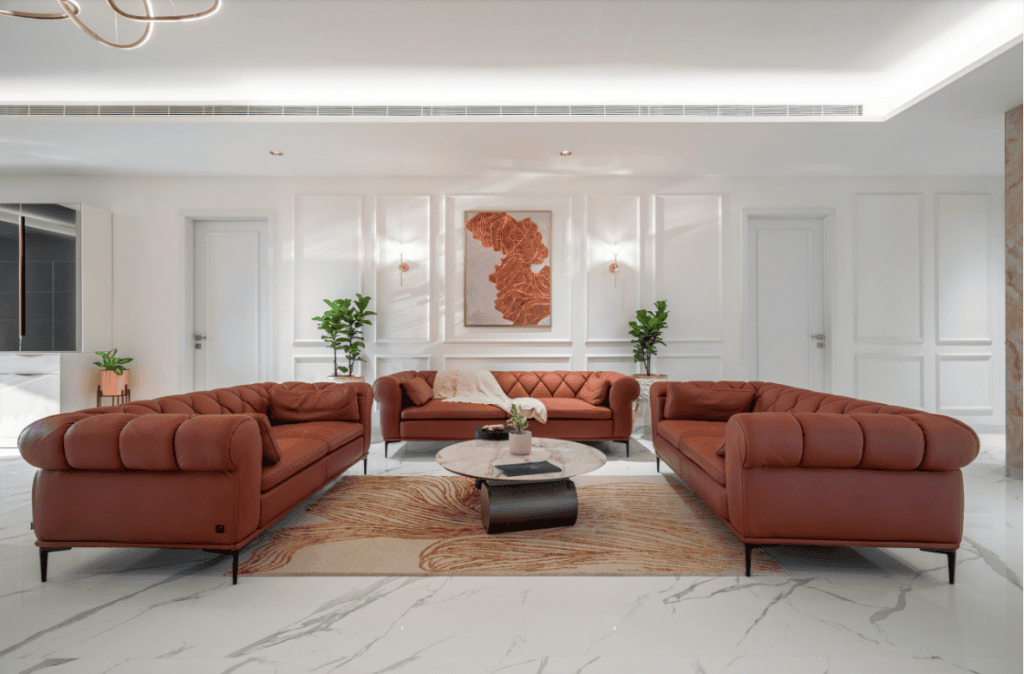 4BHK interior design Pune - luxury living room